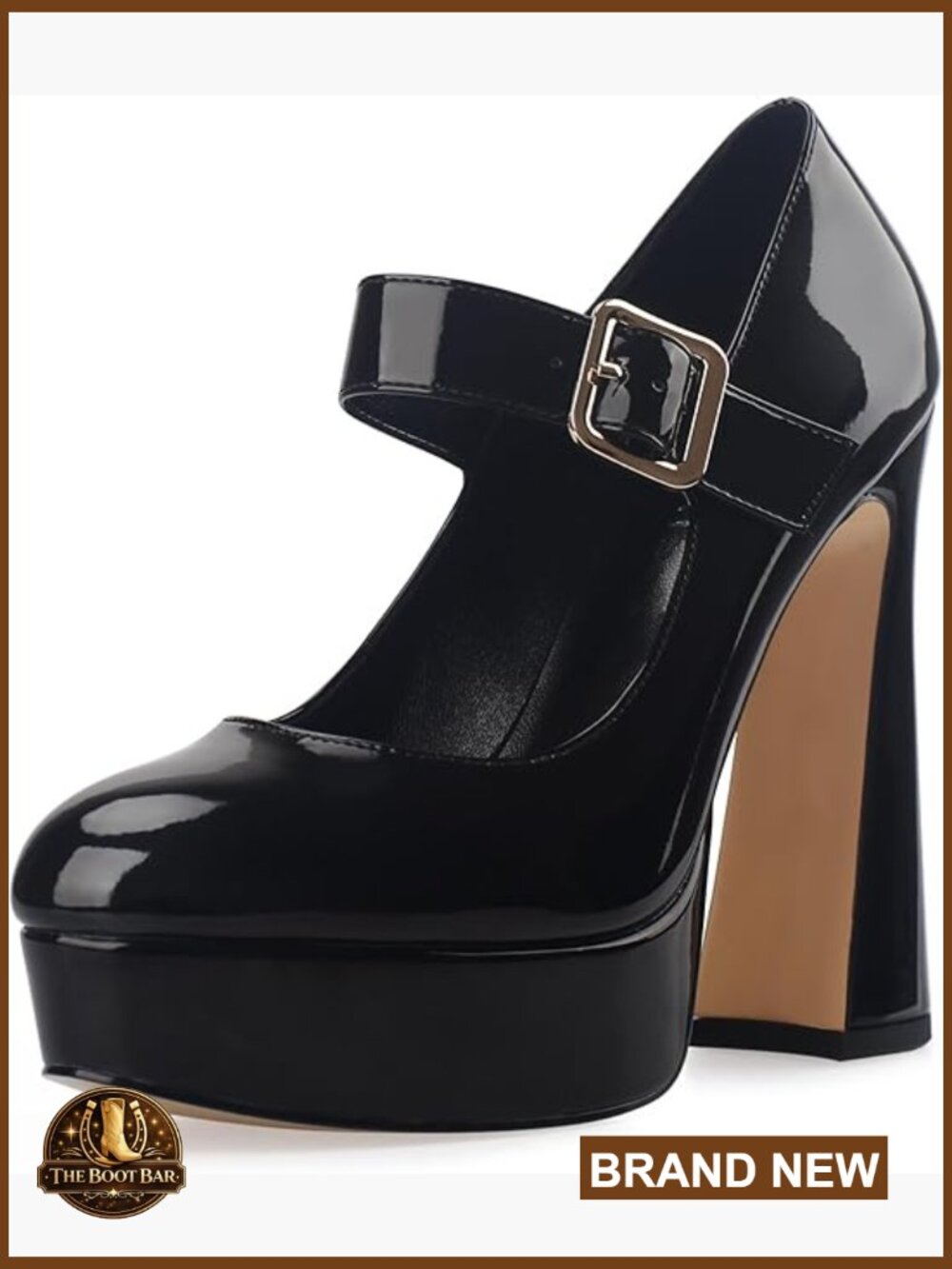 Chunky Heel Mary Jane Pumps Closed Toe Thick Sole Platform Block Heeled Pumps